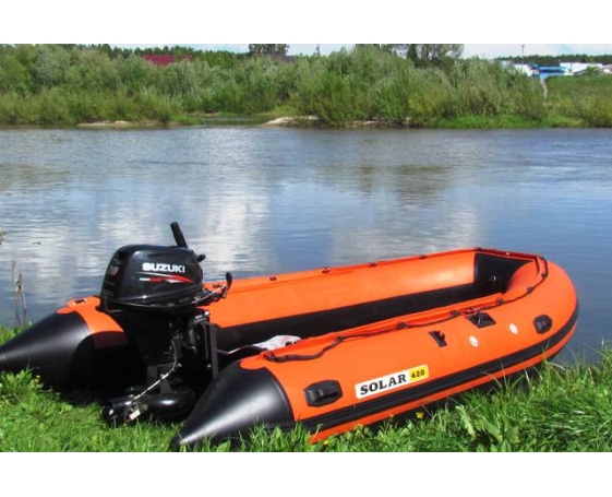 Надувная лодка Солар 450 Jet оранжевый тоннель