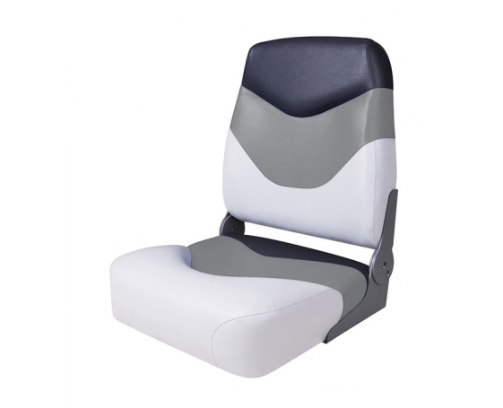 Сиденье мягкое складное Newstarmarine Premium High Back Boat Seat, бело-серое 75128WGC