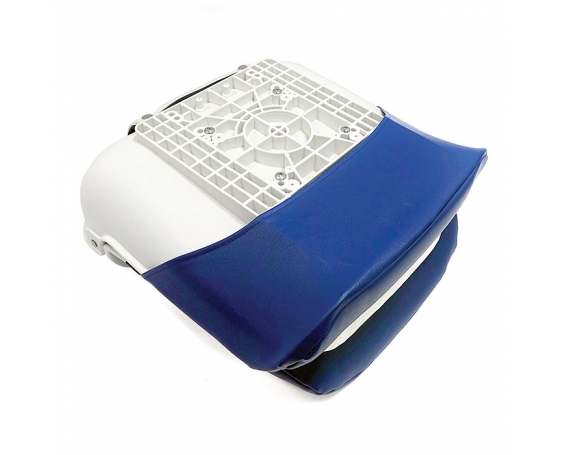 Сиденье пластмассовое складное с подложкой Newstarmarine All Weather High Back Seat бело-синее 75140