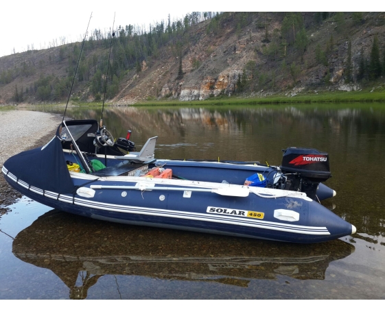 Надувная лодка Солар 450 ПК Jet синий тоннель