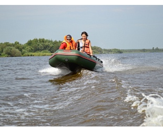 Надувная лодка Мнев Botsman BSN-280E (олив./серый)