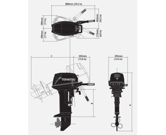 Подвесной лодочный мотор Tohatsu M9.9D2S