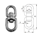 Вертлюг петля-петля CIM  6мм 2701-0106