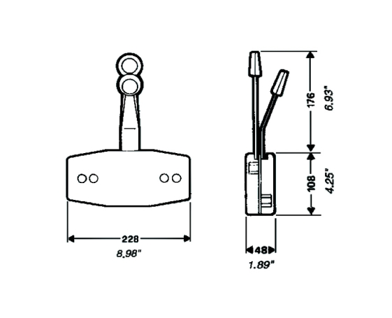 Контроллер двухрычаговый вертикального крепления ULTRAFLEX B49