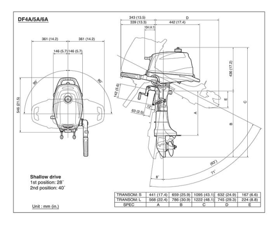 Подвесной лодочный мотор Suzuki (Сузуки) DF 6 AS