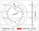 Звезда для мотоцикла ведомая алюминиевая RK Chains A2193-50