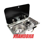 Плита газовая с круглой мойкой, стеклянная крышка, Marine Rocket (упаковка из 2 шт.)