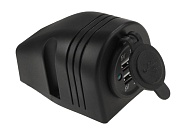 Разъем USB 5В 3.1А для крепления на приборную панель, чёрный