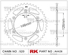 Звезда для мотоцикла ведомая алюминиевая RK Chains A4426-49