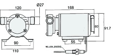 Насос TMC водяной 400GPH, 168x120x97 мм, 12V, в комплекте 6201